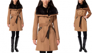 Asymmetrical Faux-Fur-Collar Coat, Created for Macy's