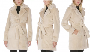 Belted Faux-Fur Coat