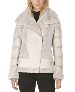 Faux-Shearling Moto Puffer Coat, Created for Macy's