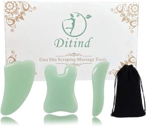 3 Pcs Jade GuaSha Scraping Massage Tools with Smooth Edge for Physical Therapy