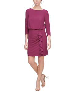 Jessica Howard Cascade Ruffle Blouson Dress