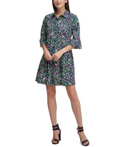 Printed Drop-Waist Shirtdress